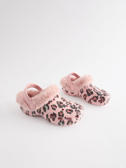 Сабо с искусственным мехом для девочки Next Q91-801, Розовый, Коричневый