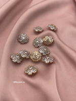 Пуговицы золото стразы в форме цветка