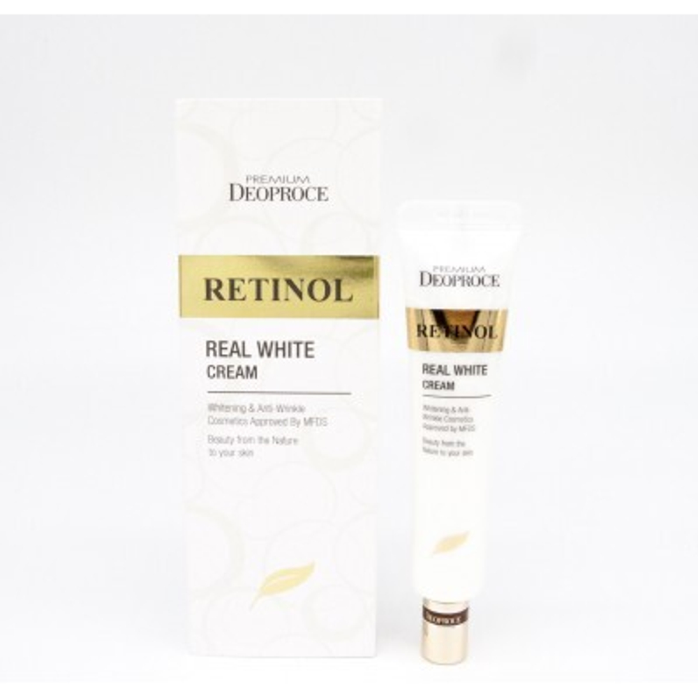 [Deoproce] Premium Retinol Real White Cream - Крем отбеливающий и от морщин  для области глаз, носогубных складок, лба и щёк, 40 мл