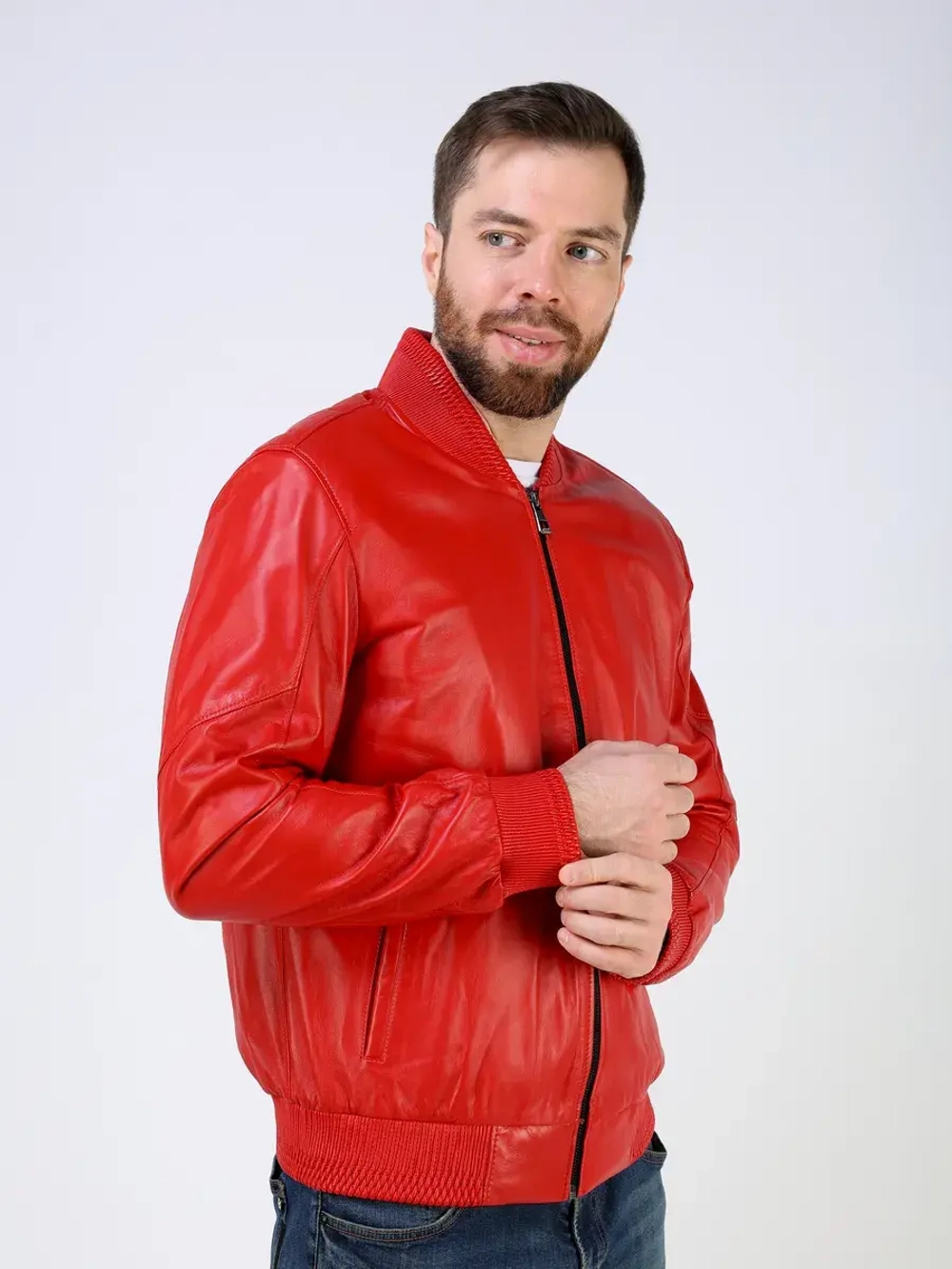 Кожаная куртка демисезонная Турция бомбер