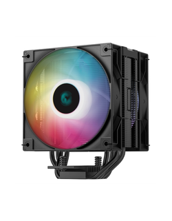 DEEPCOOL AG400 DIGITAL PLUS LGA1700/1200/115X/AM5/AM4 (9шт/кор, TDP 220W, PWM, DUAL ARGB Fan 120mm, 4 тепл. трубки, черный) RET