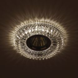 Светильник встраиваемый cо светодиодной подсветкой ЭРА DK LD34 SL/WH под лампу MR16 GU5.3 прозрачный