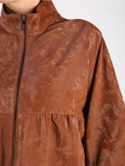 Кожаная куртка демисезонная замшевая с принтом