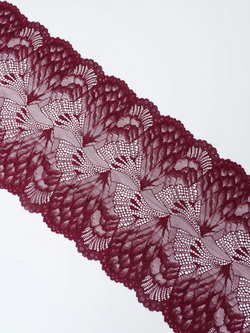 Эластичное кружево для белья цвет бордовый ширина 22 см