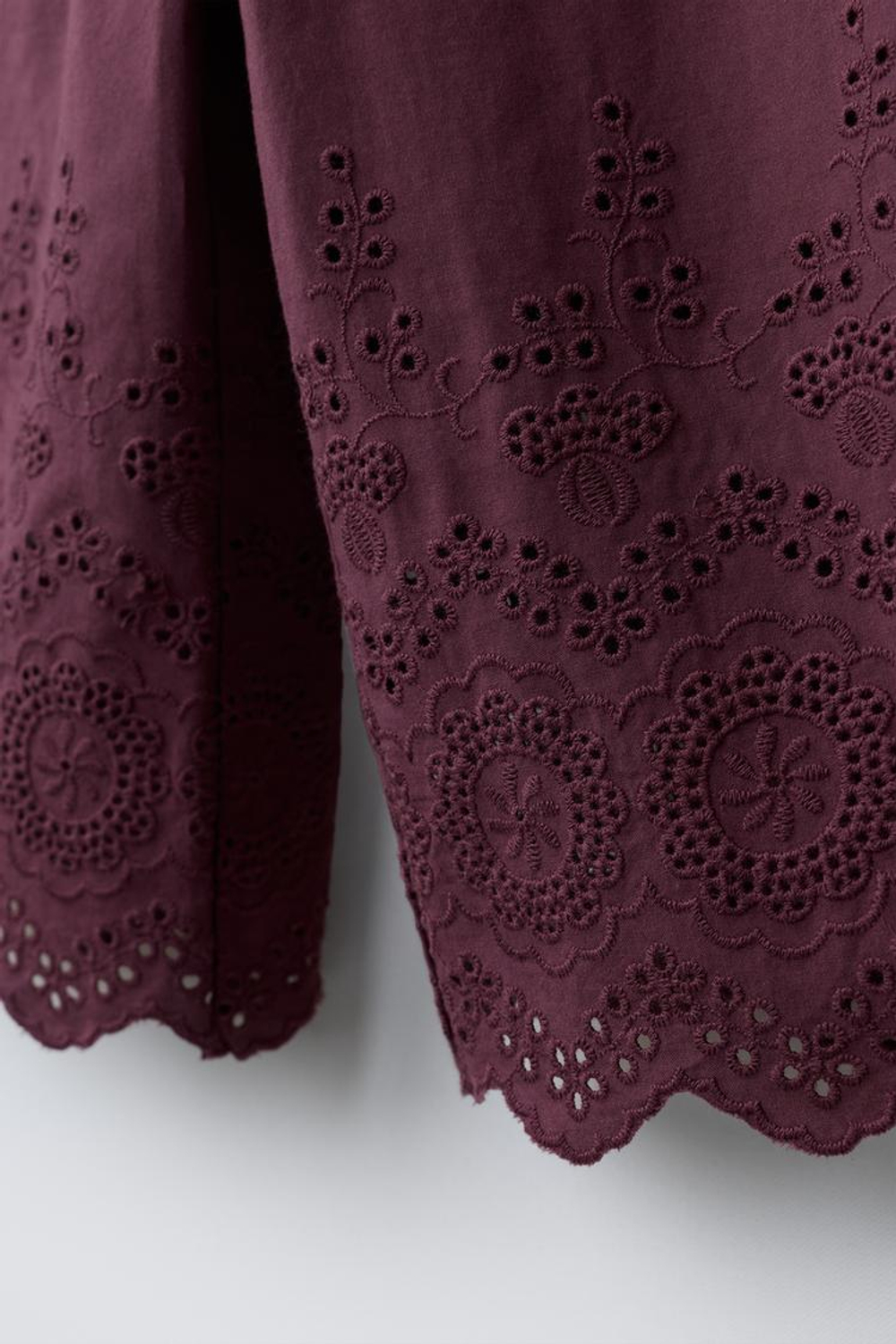 ZARA БРЮКИ-КЮЛОТЫ ШИФФЛИ, ПУРПУРНЫЙ