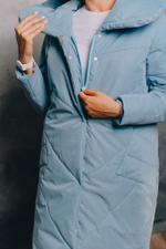 Пальто женское зимнее голубой