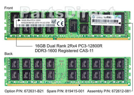 Модуль памяти HPE 672631-B21 HP 16-GB (1x16GB) SDRAM DIMM