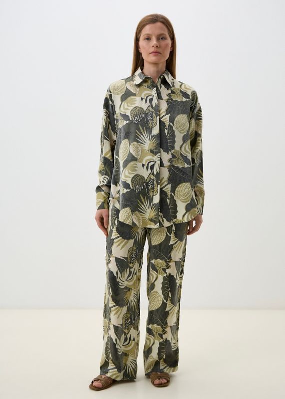 Костюм из вискозы с принтом тропики