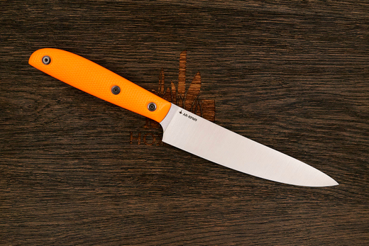 Нож кухонный MOYO Геликон универсальный 155мм, сталь AR-RPM9, рукоять G10-extra оранжевый