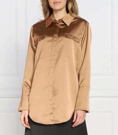 сатиновая рубашка besatina BOSS BLACK - коричневый(50482468)