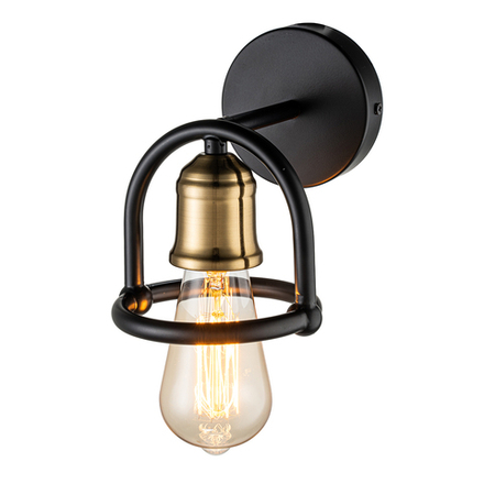 Настенный светильник 1x40Вт E27, металл, черный/бронза