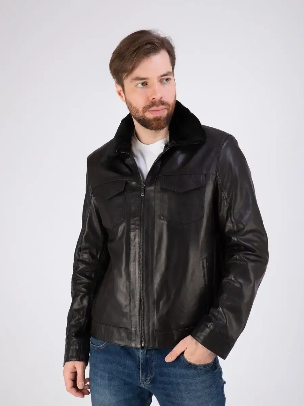 Куртка весна кожаная натуральная