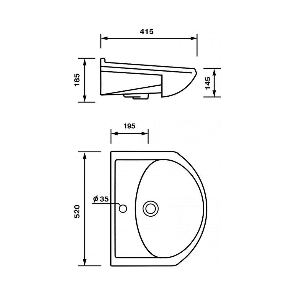 Раковина накладная "Арго-50" белая (ОК)
