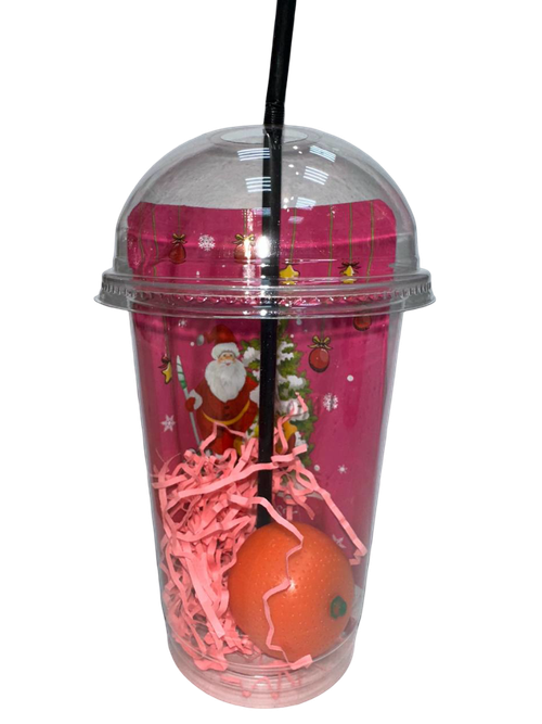 Стаканчик подарочный ярко розовый