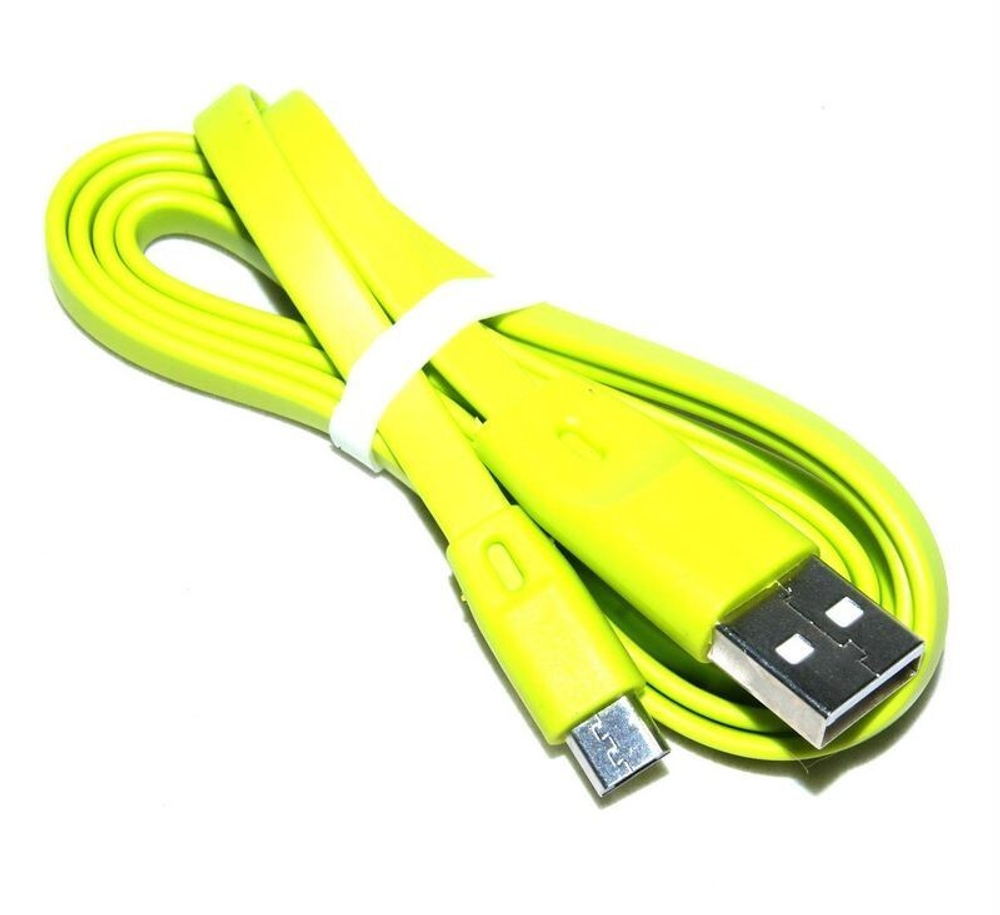 Кабель USB - Micro плоский (зеленый) 1м