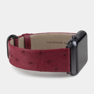 Ремешок для Apple Watch 40/41/42 mm из кожи страуса, цвета фуксии