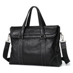 GOLF Top Grain Cow Leather Genuine Leather Briefcase Large Men"s Black