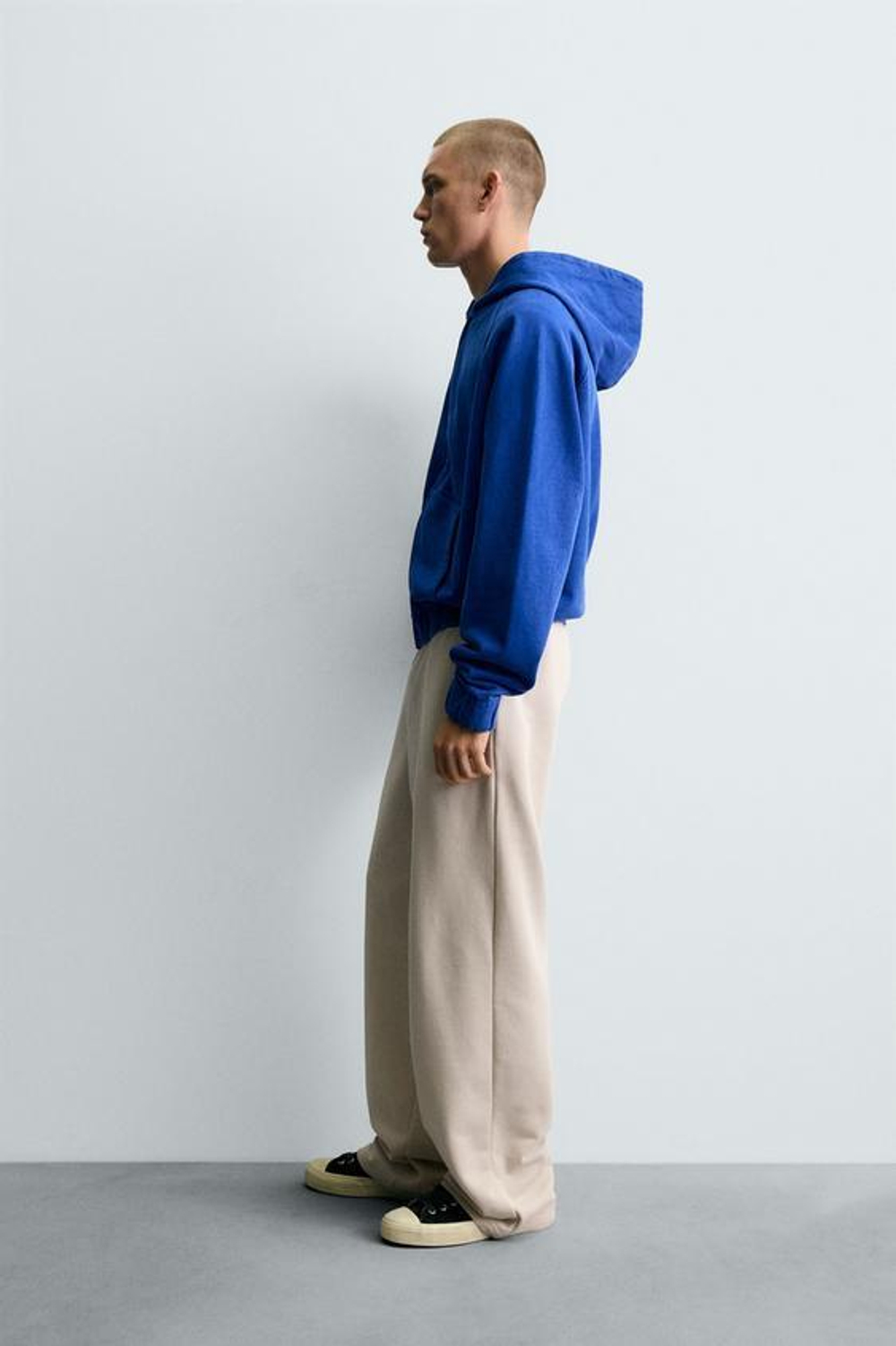 ZARA ДЖОГГЕРЫ WIDE-FIT, СВЕТЛО-БЕЖЕВЫЙ