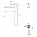 Смеситель для раковины высокий WONZON & WOGHAND CUBE WW-88239016-MB черный матовый