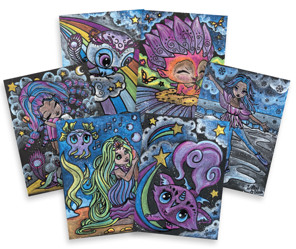 Детский подарочный набор для рисования с палитрой и рамкой "Млечный путь", серия Space Nebulous Stars