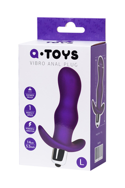 Анальная пробка с вибрацией A-Toys by TOYFA Kamet, размер L, силикон, фиолетовая, 14 см