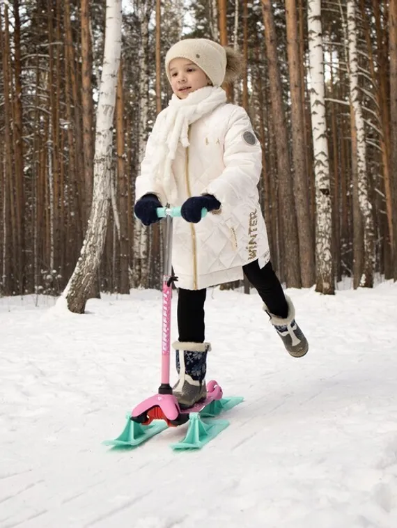 Самокат-снегокат 2 в 1 GRAFFITI «Девочка»