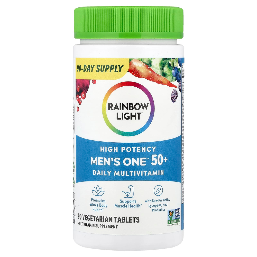 Rainbow Light, Men's One™, мультивитамины для ежедневного приема старше 50 лет, высокая эффективность, 90 вегетарианских таблеток