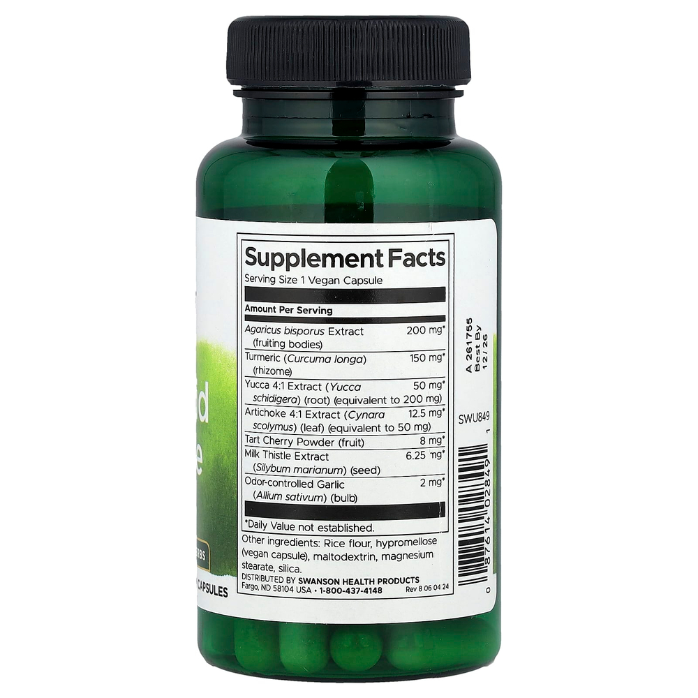 Swanson, Очищение с мочевой кислотой, 60 веганских капсул