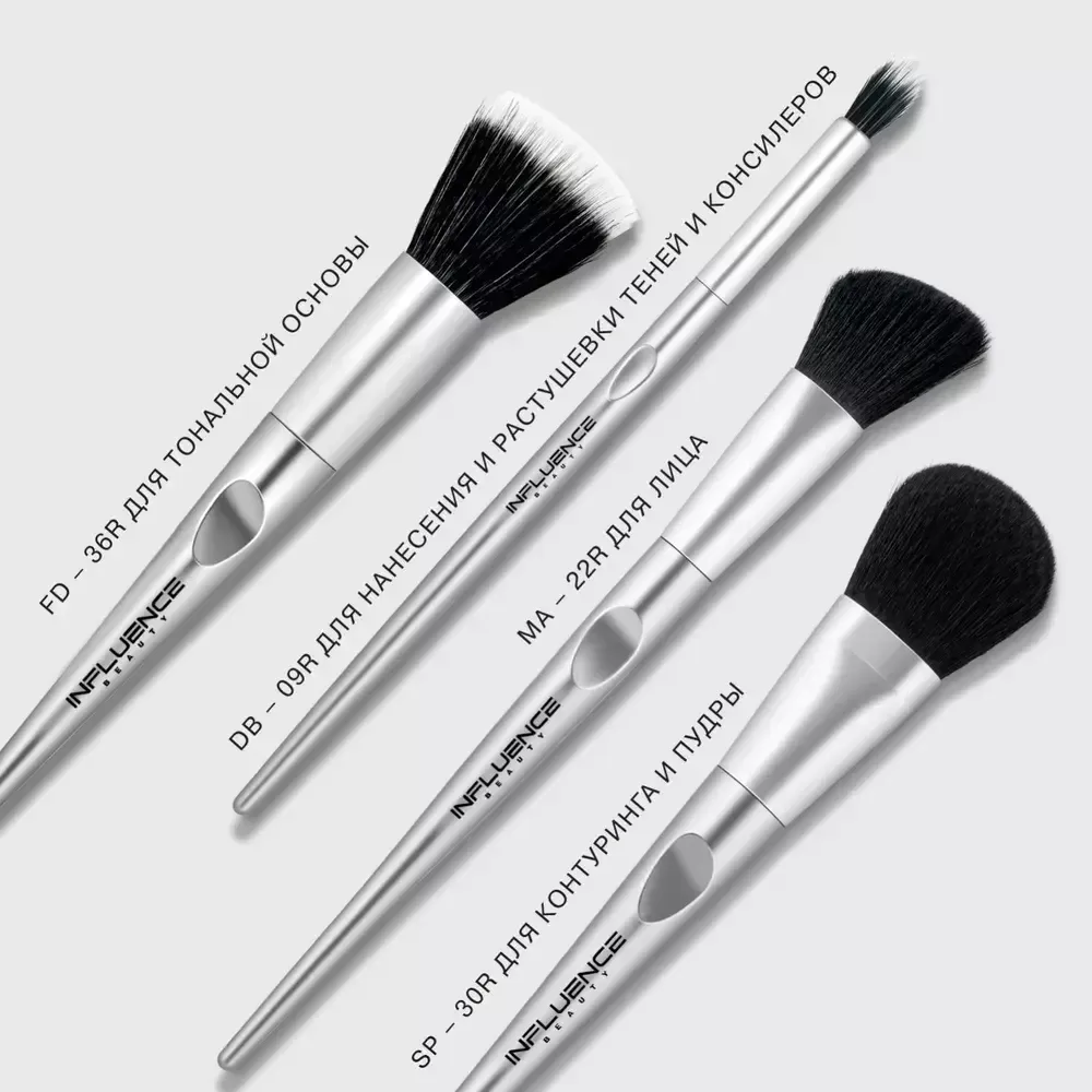 Кисть-дуофибра для тональной основы Influence Beauty базовая FD - 36R