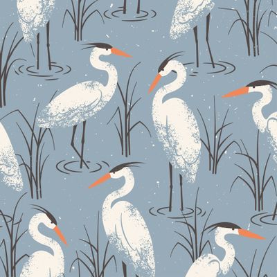 Аисты на пруду