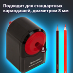 Точилка механическая BRAUBERG "ULTRA" для чернографитных и цветных карандашей крепление к столу корпус черный с красным (2 штуки в упаковке)