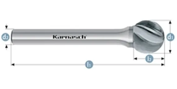 Борфреза твердосплавная Karnasch форма G, 3х14х3х38 мм, насечка HP-7 по алюминию, покрытие Black-Tec, арт. 11.5065-015