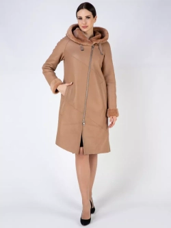 Дубленка зима натуральная удлиненная с капюшоном