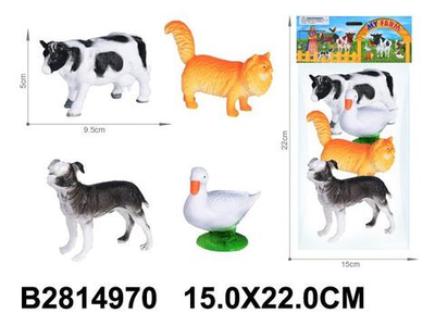 Набор домашних животных 4шт, пакет DN618-5