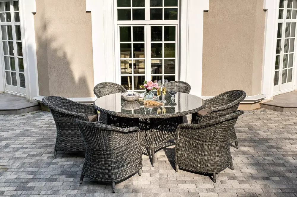 "Эспрессо–150 R" обеденная группа плетеная, цвет графит