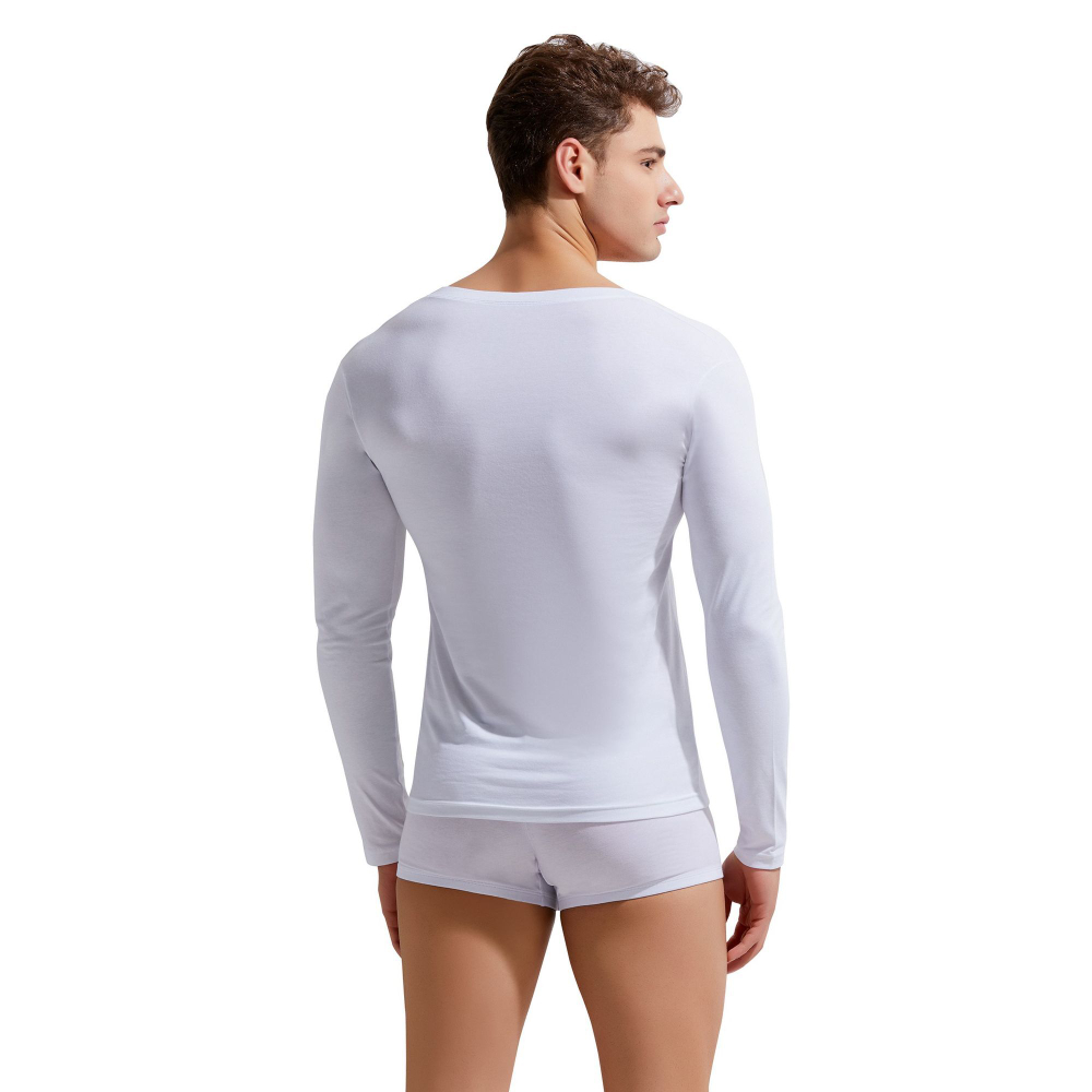 Мужской лонгслив с глубоким V-образным вырезом Gauvine (Размер: M) (Цвет: черный)