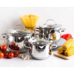 Кастрюля нерж, с крыш, 5.9/6.5 л, Daniks, Токио, SD-A87-24, индукц