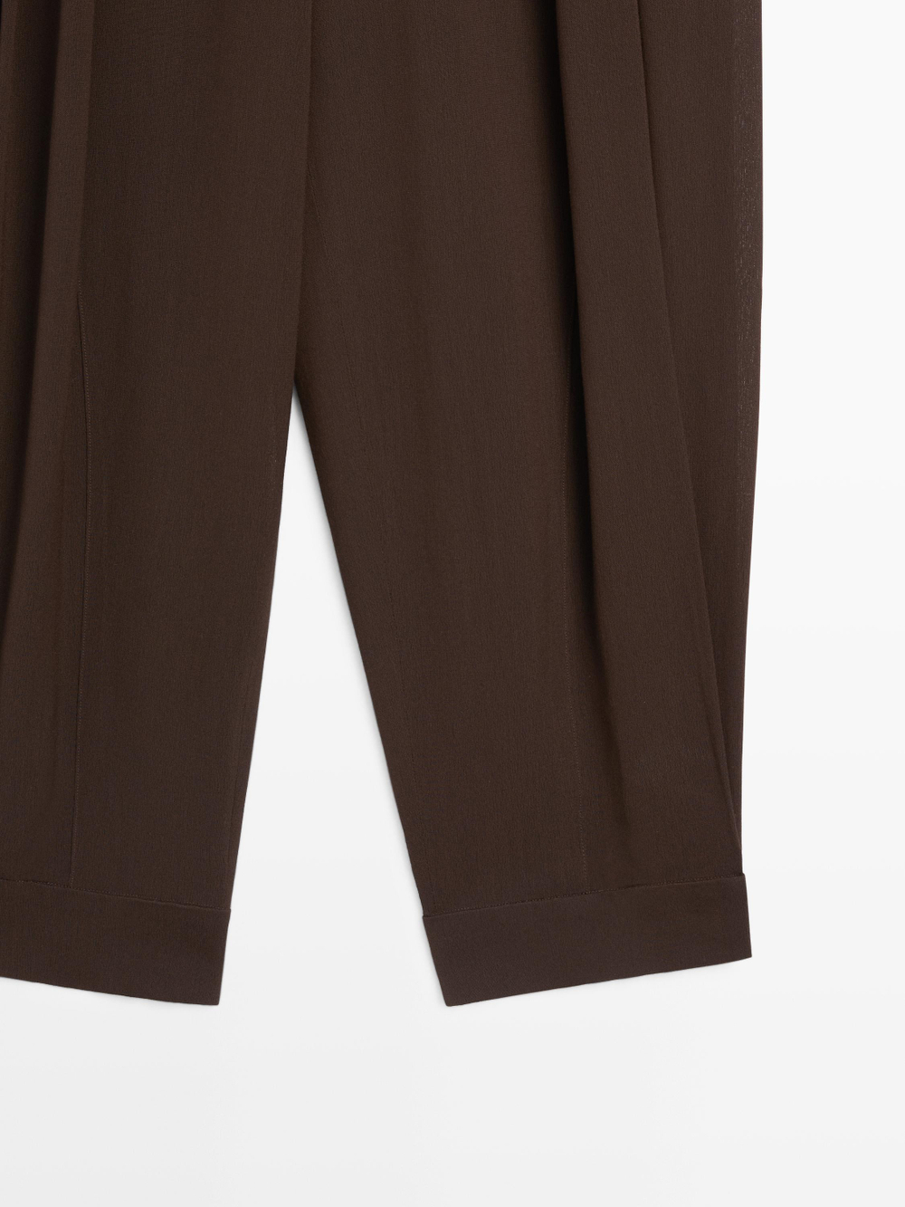 Massimo Dutti Брюки-саруэль с пуговицами, коричневый