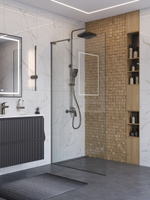 Душевая перегородка BelBagno UNO-L-1-TB-110-C-GM профиль оружейная сталь, стекло прозрачное