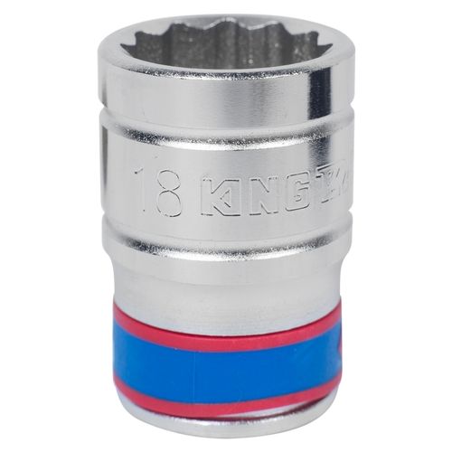 KING TONY (433018M) Головка торцевая стандартная двенадцатигранная 1/2", 18 мм