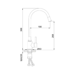 Смеситель для кухни, Frap, гибк излив, с картриджем, чер, F40994-5