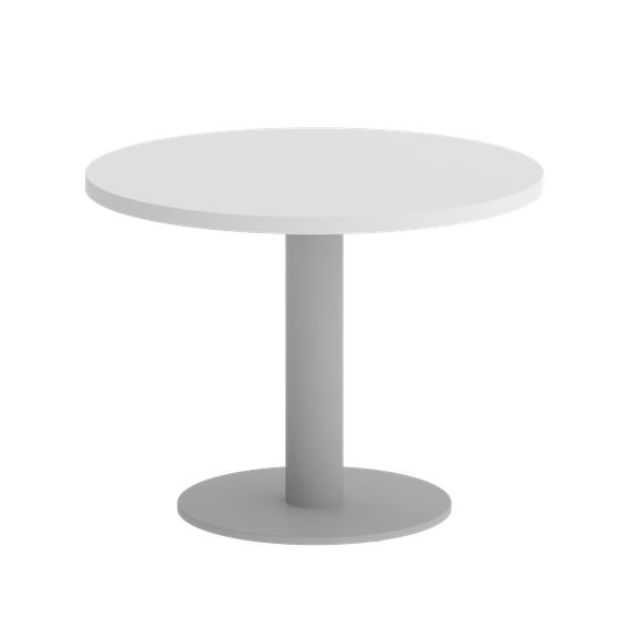 Home Office Стол журнальный круглый VR.SP-5-60.1G Белый Бриллиант/Металл Серый 600*600*453