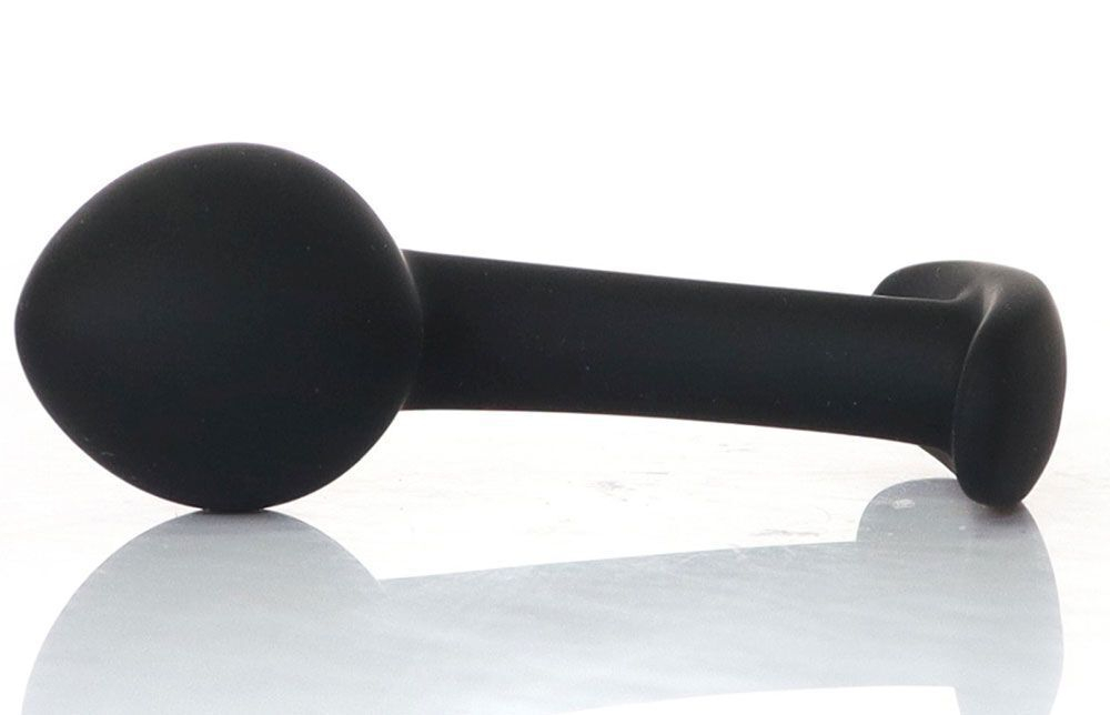 Черная анальная втулка Curved - 9 см. (Цвет: черный)