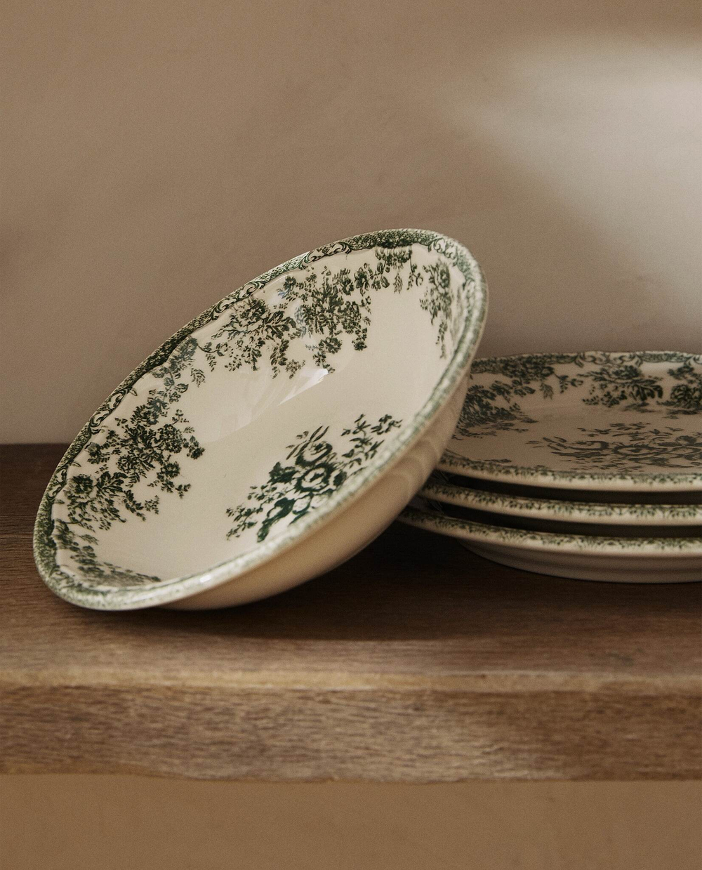 ZARA HOME ЦВЕТОЧНАЯ ФАЯНСОВАЯ СУПОВАЯ ТАРЕЛКА
