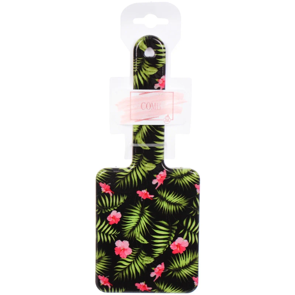 Расческа массажная квадратная форма «КОЛЛЕКЦИЯ ИМАНИ - «ФАНТАТА», микс 4 дизайна, 22*9см (PVC подвес)