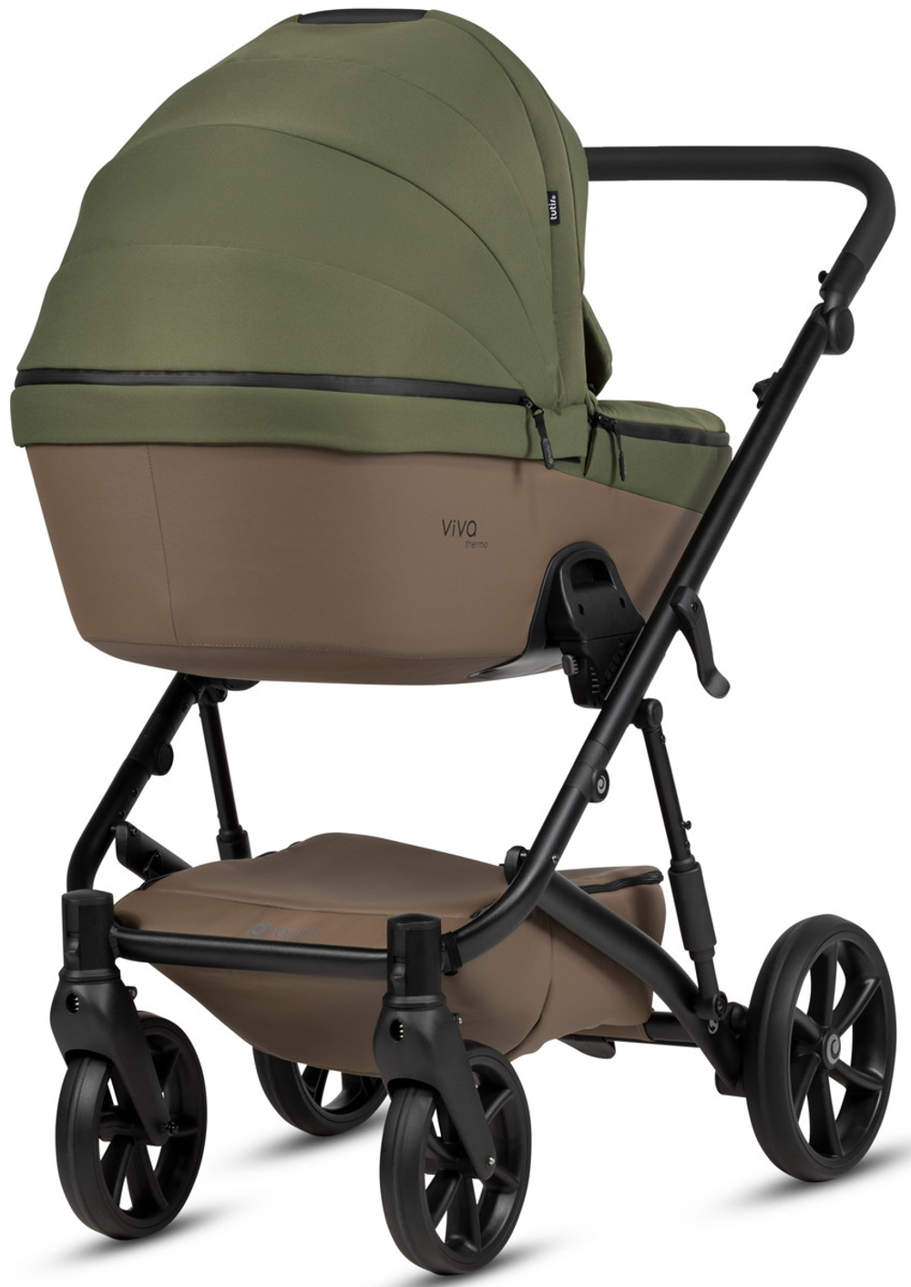 Детская коляска Tutis Viva 6 Plus Essential 4 в 1 с автокреслом Elo Lux EduSky Black и базой 1612050 Pine