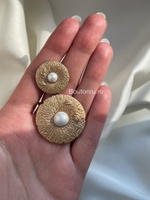 Пуговицы жемчужные с широкими полями золото