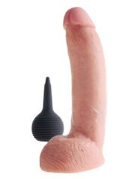 Телесный фаллоимитатор с эффектом семяизвержения Squirting Cock with Balls - 22,9 см.
