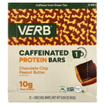 Verb Energy, Caffeinated Protein Bar, Chocolate Chip Peanut Butter, 12 Bars, 1.8 oz (51 g) Each