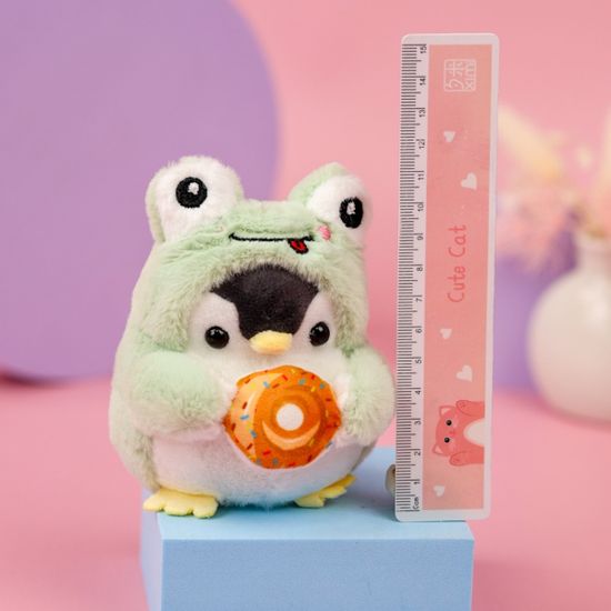 Мягкий брелок Пингвин в костюме лягушки, 10 см